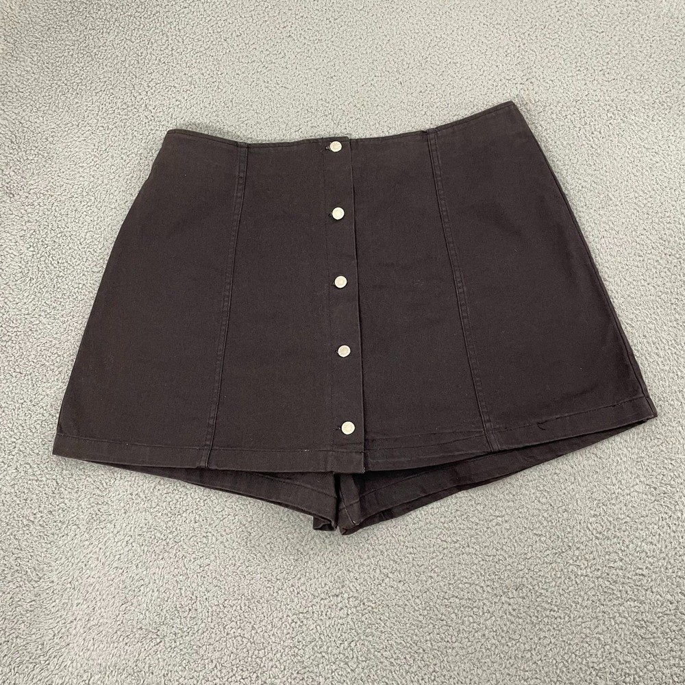 NEW Modom Designs Skort Women 24 Brown Button Front Vintage Cotton
